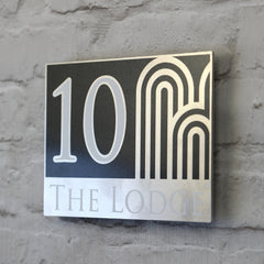 Modern House Sign | door Number or Address Plaque | Solid Aluminium