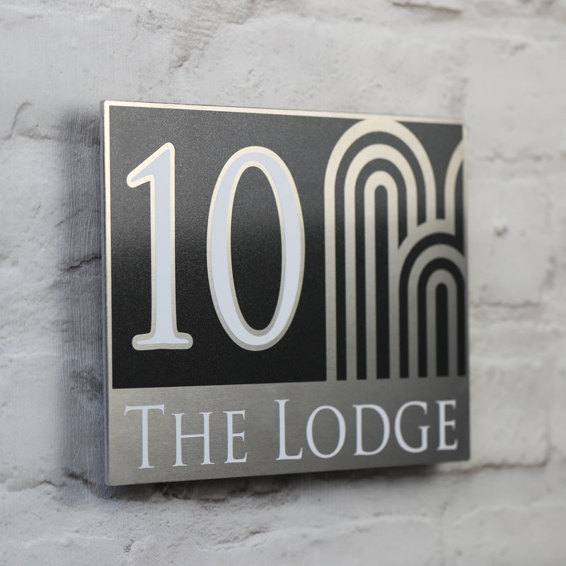 Modern House Sign | door Number or Address Plaque | Solid Aluminium
