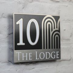 Modern House Sign | door Number or Address Plaque | Solid Aluminium
