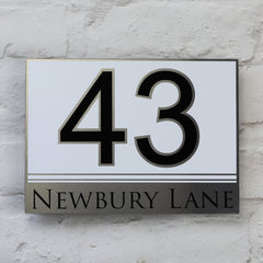 Contemporary House Sign | door Number or Address Plaque | Solid Aluminium
