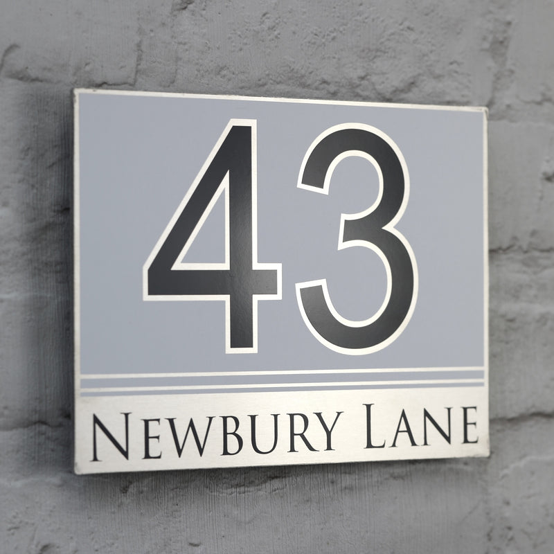 Contemporary House Sign | door Number or Address Plaque | Solid Aluminium