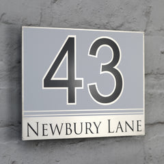 Contemporary House Sign | door Number or Address Plaque | Solid Aluminium