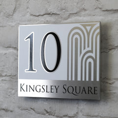 Modern House Sign | door Number or Address Plaque | Solid Aluminium