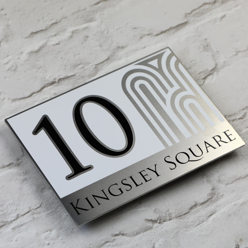 Modern House Sign | door Number or Address Plaque | Solid Aluminium