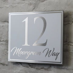 Boarded Aluminium House Sign with Elegant script style font