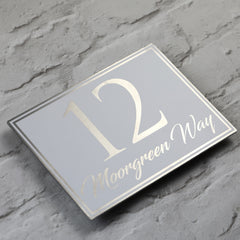 Boarded Aluminium House Sign with Elegant script style font