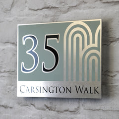 Modern House Sign | door Number or Address Plaque | Solid Aluminium