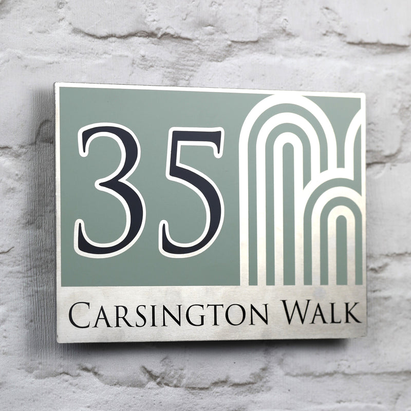 Modern House Sign | door Number or Address Plaque | Solid Aluminium