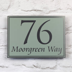 Sage Green Door Number, House Address Sign  | Metal
