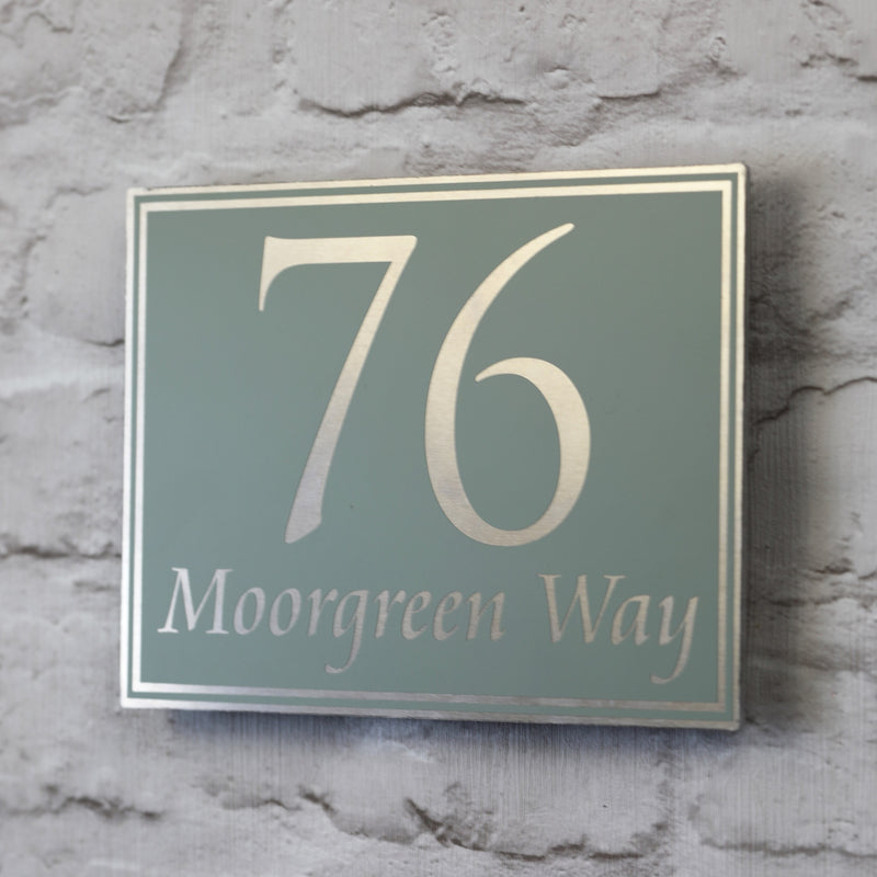 Sage Green Door Number, House Address Sign  | Metal