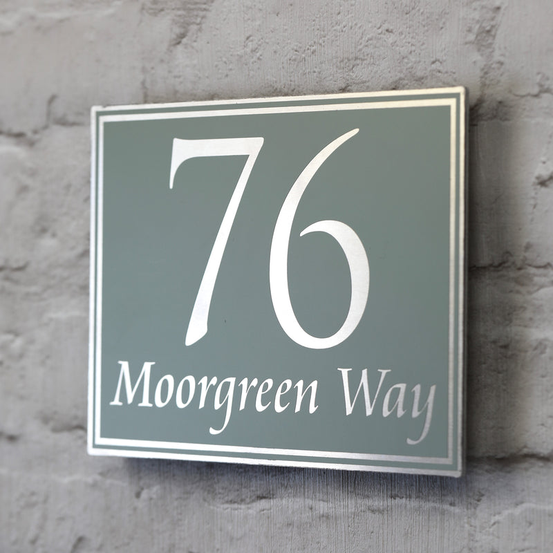 Sage Green Door Number, House Address Sign  | Metal