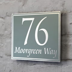 Sage Green Door Number, House Address Sign  | Metal