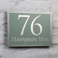 Sage Green Door Number, House Address Sign  | Metal