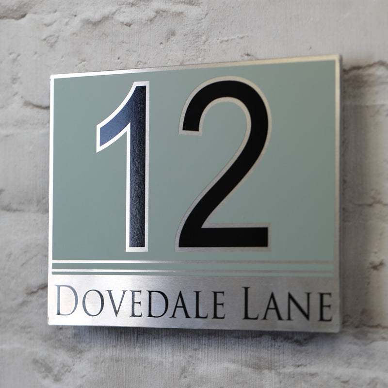 Contemporary House Sign | door Number or Address Plaque | Solid Aluminium