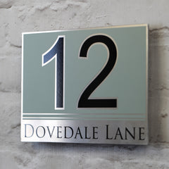 Contemporary House Sign | door Number or Address Plaque | Solid Aluminium