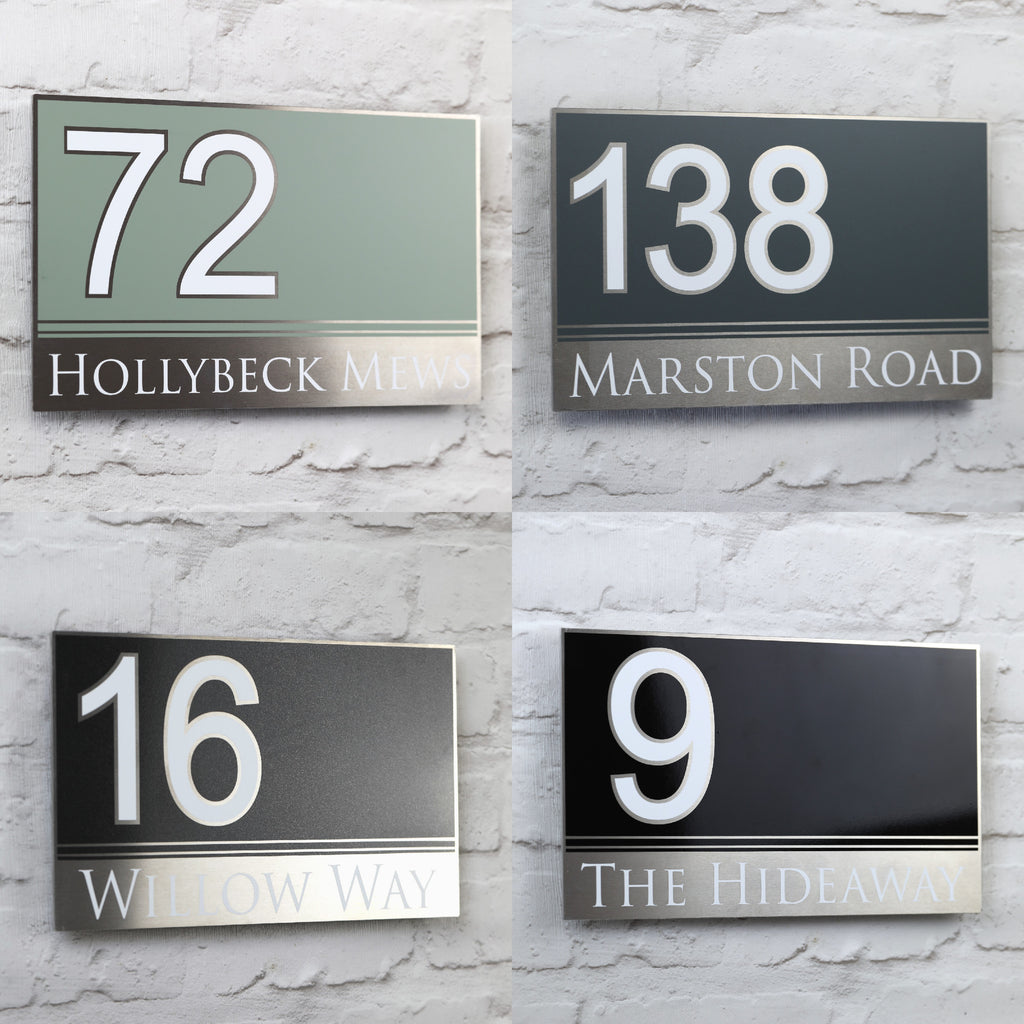 Large Modern House Address Sign | door Number Plaque | Solid Aluminium ...