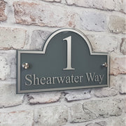 Elegant Bridge Style Acrylic House Sign or Address Plaque with Border - House Sign Solutions