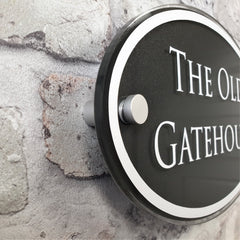 Personalised Oval House number sign or Address plaque with Border