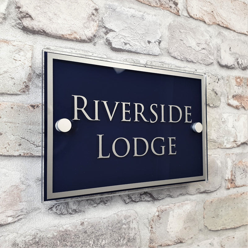 Navy Blue House sign/Name Plaque