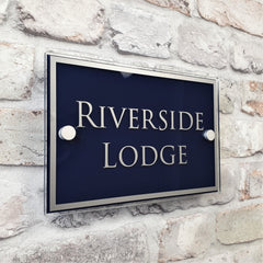Navy Blue House sign/Name Plaque