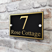 House Number Sign or Address Name Plaque with Border