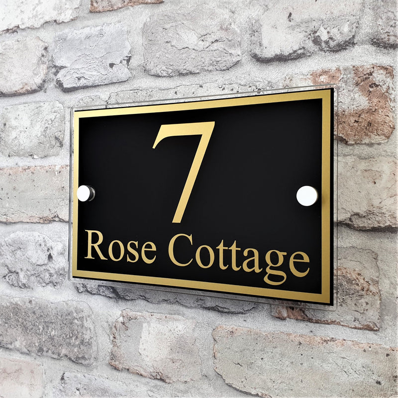 House Number Sign or Address Name Plaque with Border | House Sign Solutions