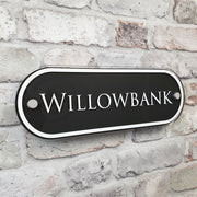 Anthracite grey house name sign that says'willowbank' by house sign solutions