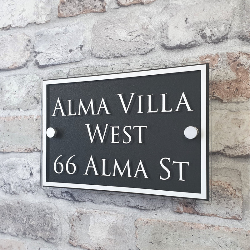 House Name Plaque or Door Number Sign with Border