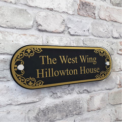 Personalised House Name Plaque with Floral detailing - House Sign Solutions