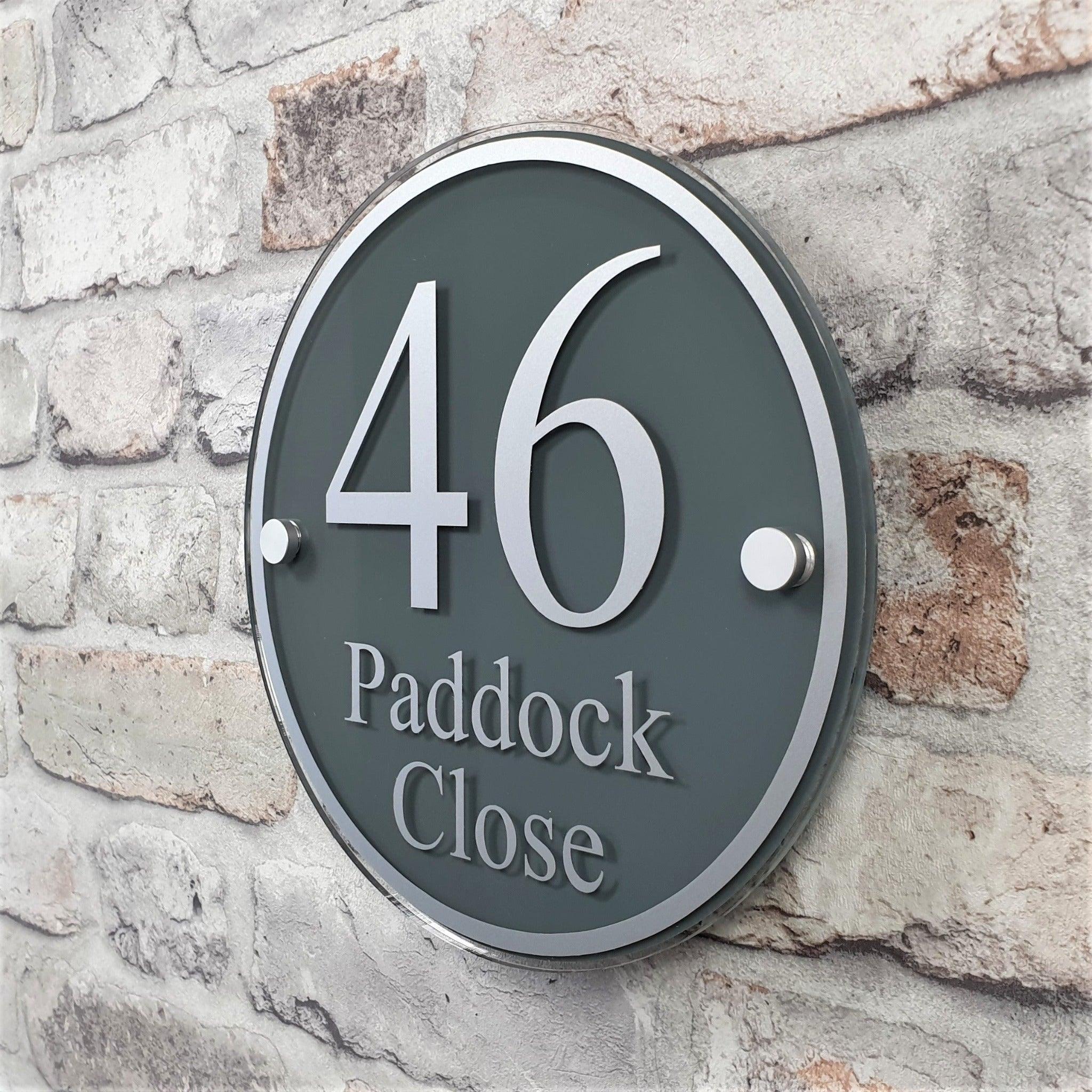 Round Address Signs Large Round House Number Sign & Address Plaque with Border | House Sign ...