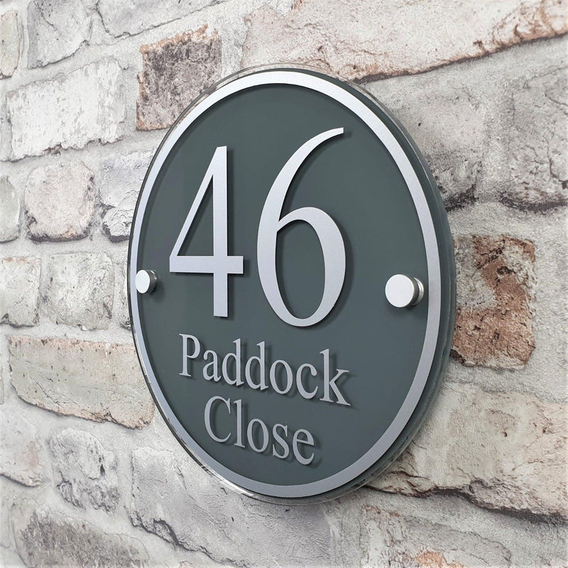 Large Round House Number Sign or Address Plaque with Border Detail ...
