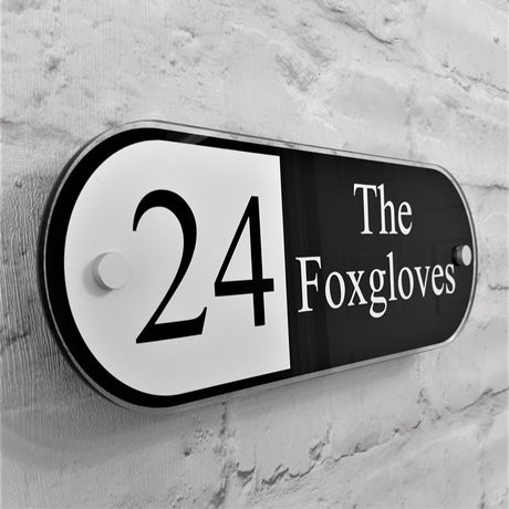Modern Black House Address Sign and name plates