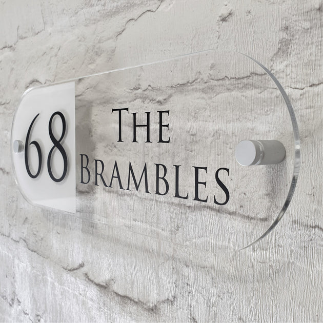 Floating Glass Sign Modern Floating Glass Effect Plaques | House Sign Solutions