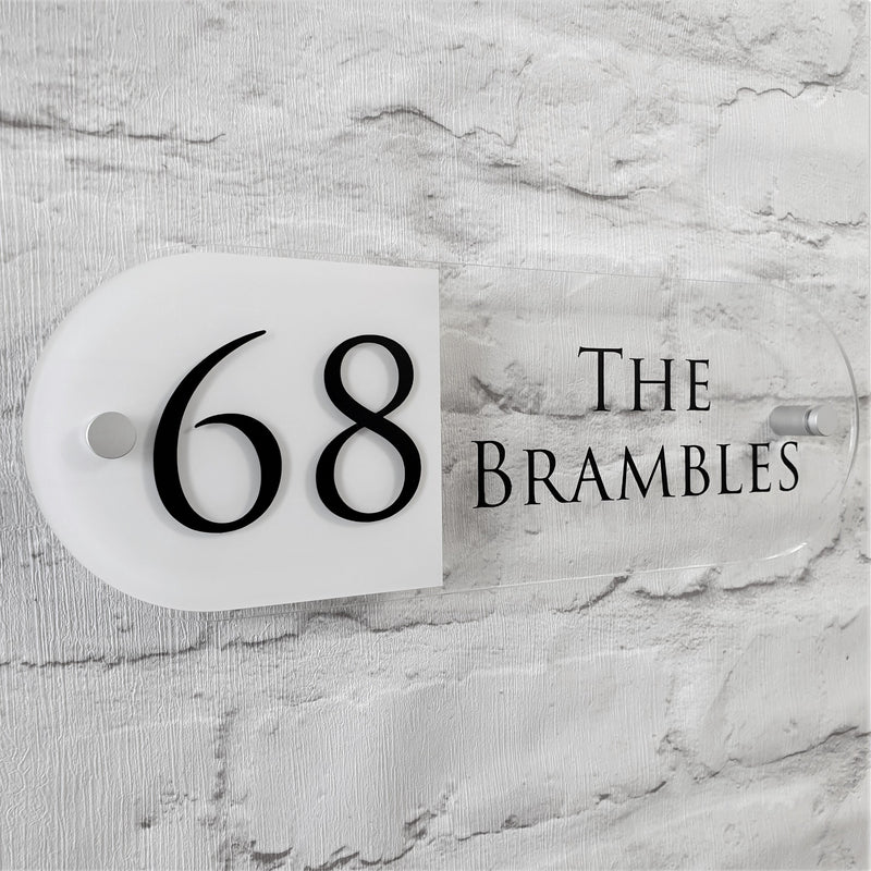 Modern Floating Glass Effect Plaques | House Sign Solutions