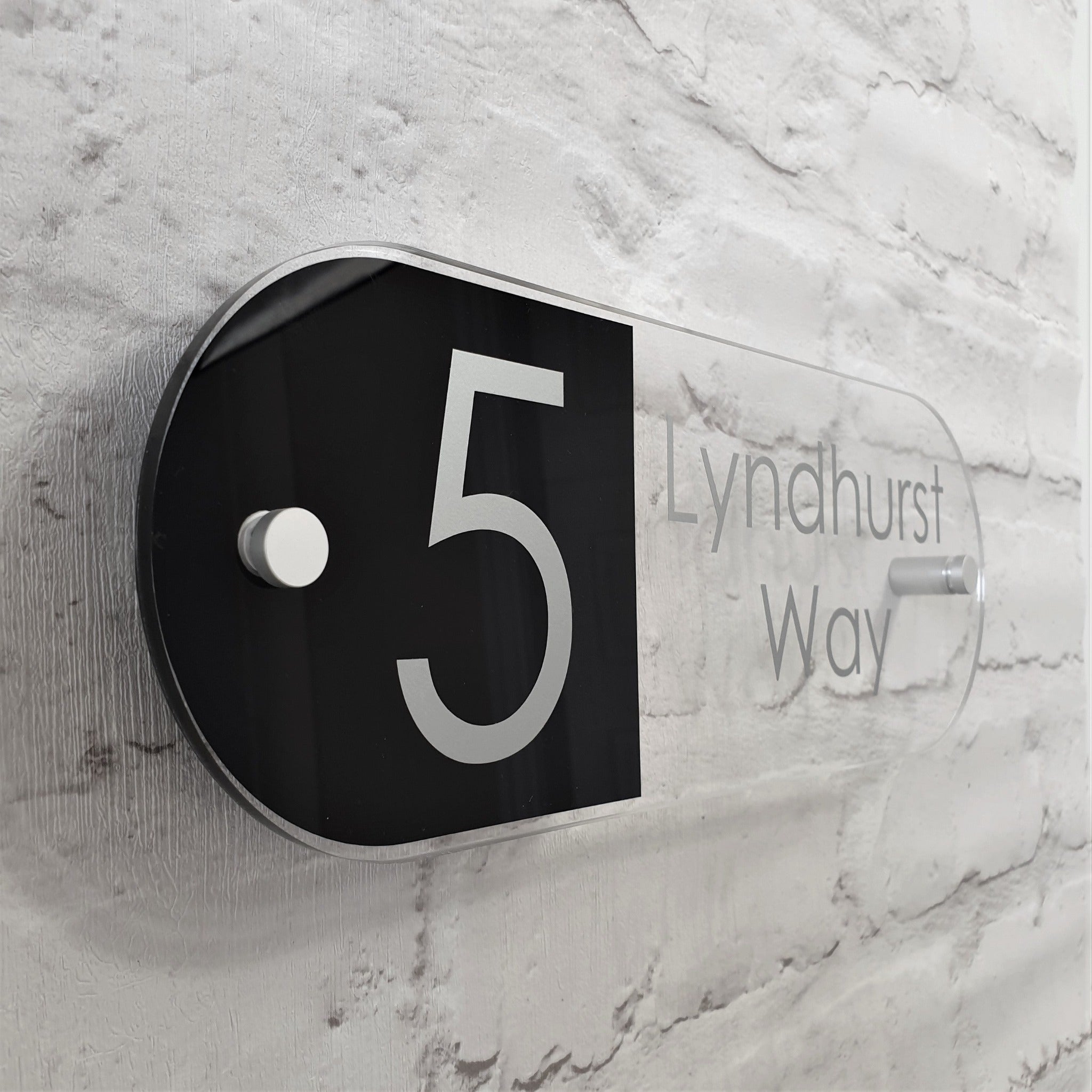 Floating Glass Sign Modern Floating Glass Effect Plaques | House Sign Solutions