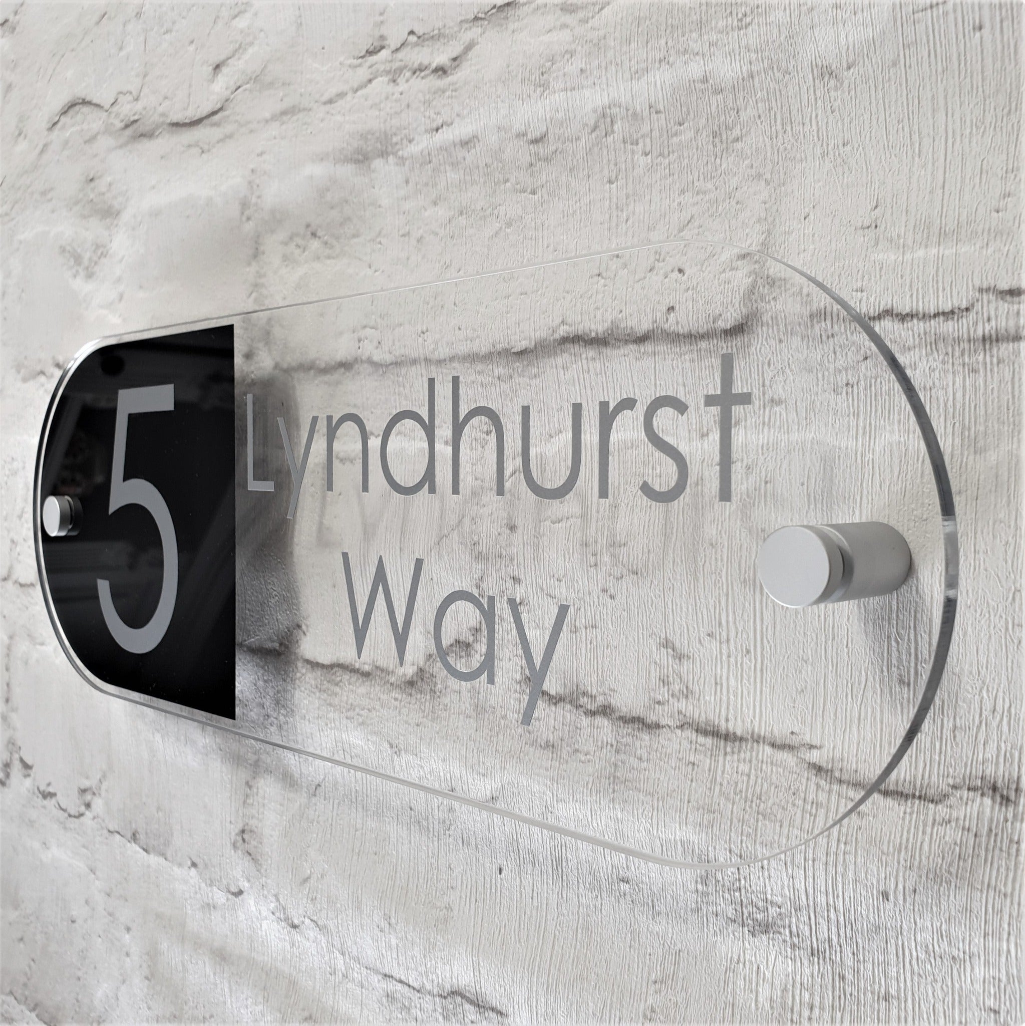 Floating Glass Sign Modern Floating Glass Effect Plaques | House Sign Solutions