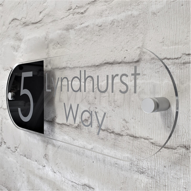 Modern Floating Glass Effect Plaques | House Sign Solutions