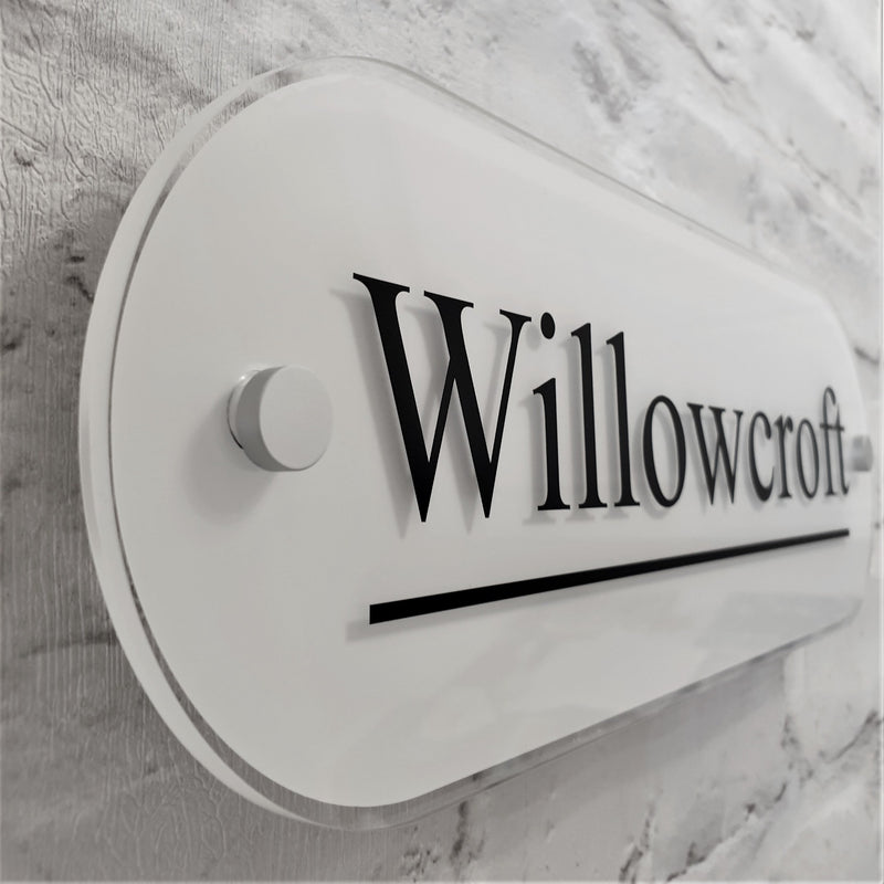 White Property Name Plate