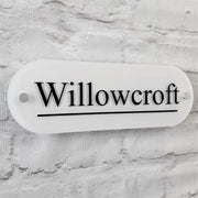 White House Name Plate that says 'Willowcroft'