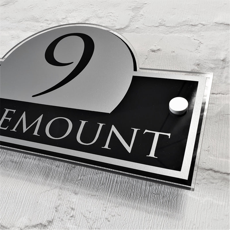 Modern Black House address signs and plaques Bridge Shaped
