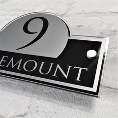 Modern Black House address signs and plaques Bridge Shaped