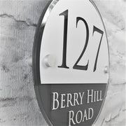 Ultra Modern Large Round House Number Sign or Address Plaque