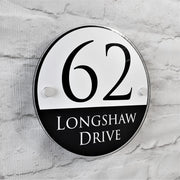 Ultra Modern Large Round House Number Sign or Address Plaque