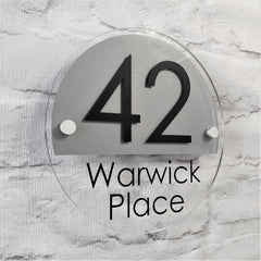 Modern Round Floating Text House Number Signs