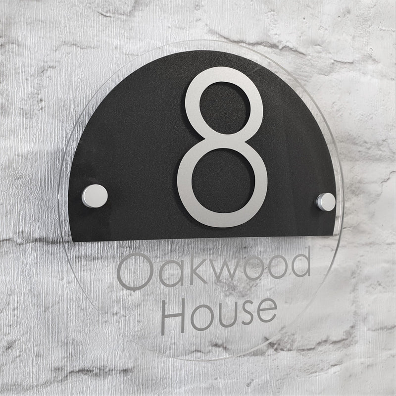 Floating Text Door Number Sign