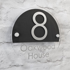 Floating Text Door Number Sign