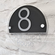Modern Round Floating Text House Number Signs