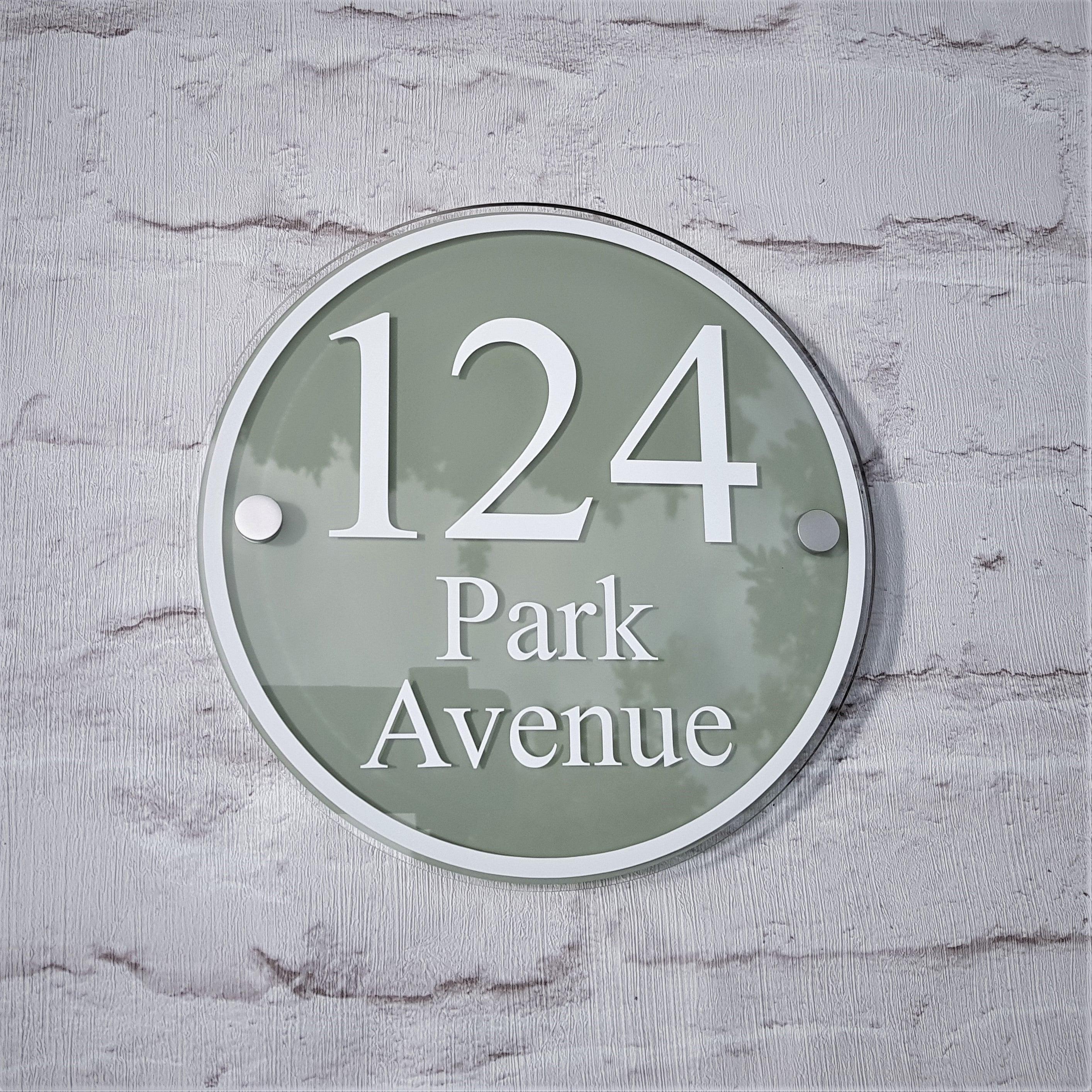 Round Address Signs Large Round House Number Sign & Address Plaque with Border | House Sign ...