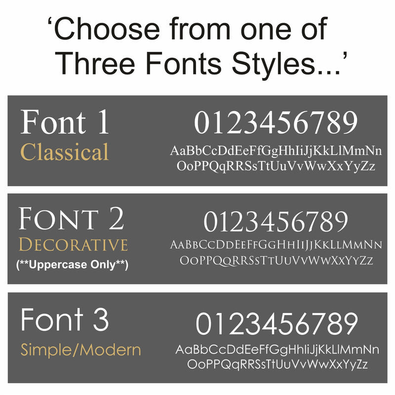 Contemporary House Number Address Sign or Name Plaque