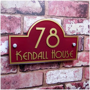 Elegant Bridge Style Acrylic House Sign or Address Plaque with Border - House Sign Solutions
